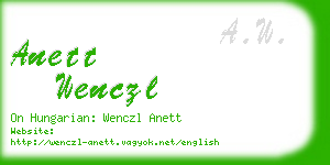 anett wenczl business card